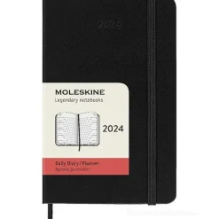 Moleskine 12 mesi - Agenda giornaliera nero - Pocket copertina rigida 2024
