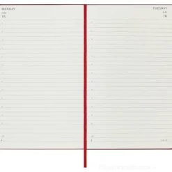 Moleskine 12 mesi - Agenda giornaliera rosso scarlatto - Large copertina rigida 2024