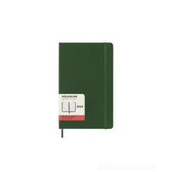 Moleskine 12 mesi - Agenda giornaliera verde mirto - Large copertina rigida 2024