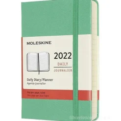Moleskine 12 mesi - Agenda giornaliera verde ghiaccio - Pocket copertina rigida 2022