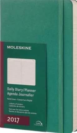Moleskine 2017 12 mesi - Agenda giornaliera verde - Large Copertina rigida