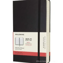 Moleskine 18 mesi - Agenda giornaliera nera - Large copertina rigida 2021-2022