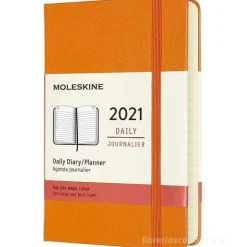 Moleskine 12 mesi - Agenda giornaliera arancio cadmio - Pocket copertina rigida 2021