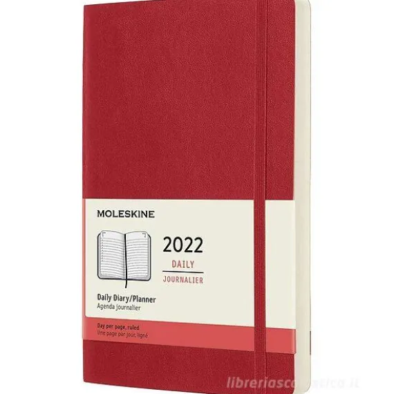 Moleskine 12 mesi - Agenda giornaliera rosso scarlatto - Large copertina morbida 2022