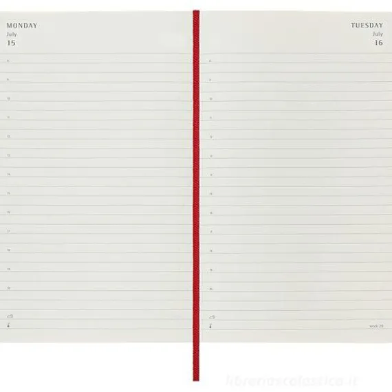 Moleskine 12 mesi - Agenda giornaliera rosso scarlatto - Large copertina morbida 2024