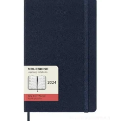 Moleskine 12 mesi - Agenda giornaliera blu zaffiro - Large copertina rigida 2024