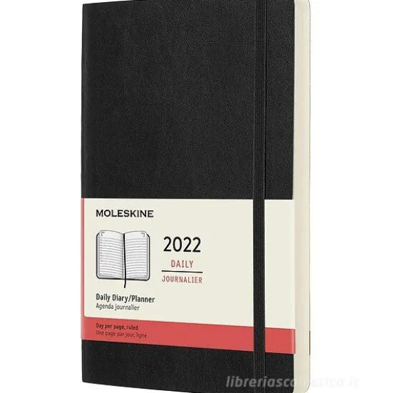Moleskine 12 mesi - Agenda giornaliera nero - Large copertina morbida 2022