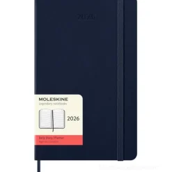 Moleskine 12 mesi - Agenda giornaliera blu zaffiro - Large copertina rigida 2026