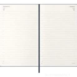 Moleskine 12 mesi - Agenda giornaliera blu zaffiro - Large copertina rigida 2026