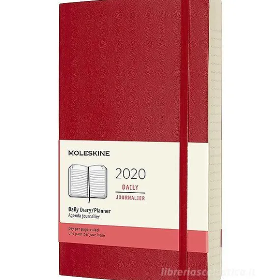 Moleskine 12 mesi - Agenda giornaliera rosso - Large copertina morbida 2020
