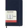 Moleskine 12 mesi - Agenda giornaliera blu zaffiro - Pocket copertina rigida 2024