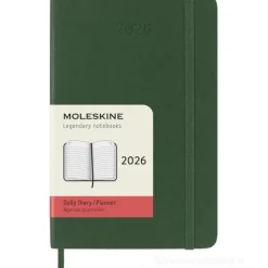 Moleskine 12 mesi - Agenda giornaliera verde mirto - Pocket copertina morbida 2026