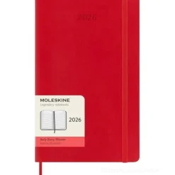 Moleskine 12 mesi - Agenda giornaliera rosso scarlatto - Large copertina morbida 2026
