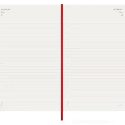Moleskine 12 mesi - Agenda giornaliera rosso scarlatto - Large copertina morbida 2026