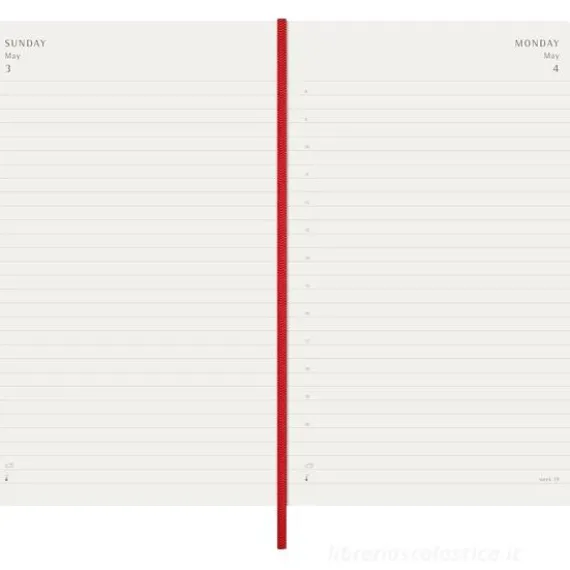 Moleskine 12 mesi - Agenda giornaliera rosso scarlatto - Large copertina morbida 2026