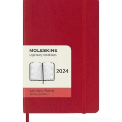 Moleskine 12 mesi - Agenda giornaliera rosso scarlatto - Pocket copertina morbida 2024