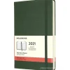 Moleskine 12 mesi - Agenda giornaliera verde mirto - Large copertina rigida 2021