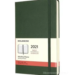 Moleskine 12 mesi - Agenda giornaliera verde mirto - Large copertina rigida 2021