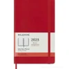 Moleskine 12 mesi - Agenda giornaliera rosso scarlatto - Large copertina morbida 2023