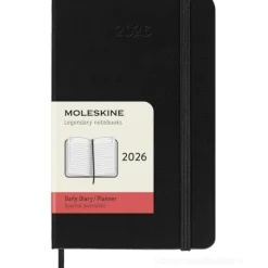 Moleskine 12 mesi - Agenda giornaliera nero - Pocket copertina rigida 2026