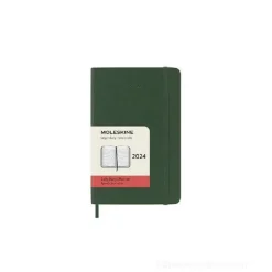 Moleskine 12 mesi - Agenda giornaliera verde mirto - Pocket copertina morbida 2024