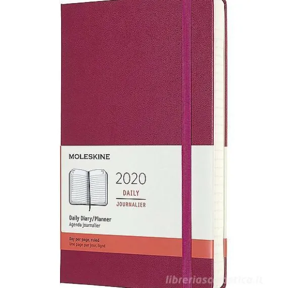 Moleskine 12 mesi - Agenda giornaliera rosa - Large copertina rigida 2020