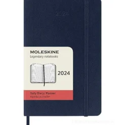 Moleskine 12 mesi - Agenda giornaliera blu zaffiro - Pocket copertina morbida 2024