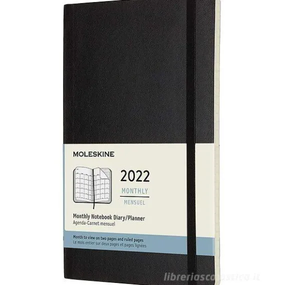 Moleskine 12 mesi - Agenda mensile nero - Large copertina morbida 2022