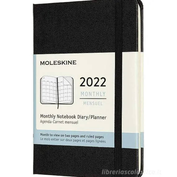 Moleskine 12 mesi - Agenda mensile nero - Pocket copertina rigida 2022