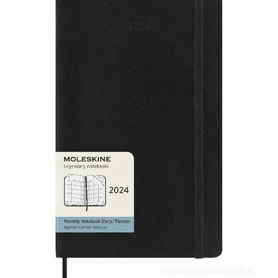 Moleskine 12 mesi - Agenda mensile nero - Large copertina morbida 2024