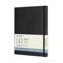 Moleskine 18 mesi - Agenda mensile nera - Extra large copertina morbida 2018-2019