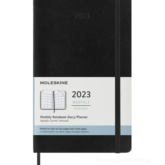 Moleskine 12 mesi - Agenda mensile nero - Large copertina morbida 2023