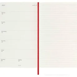 Moleskine 18 mesi - Agenda settimanale rosso scarlatto - Large copertina morbida 2023-2024