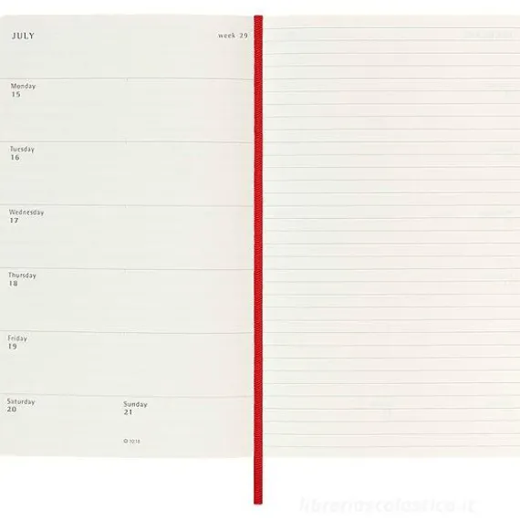 Moleskine 18 mesi - Agenda settimanale rosso scarlatto - Large copertina morbida 2023-2024