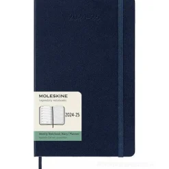 Moleskine 18 mesi - Agenda settimanale blu zaffiro - Large copertina rigida 2024-2025