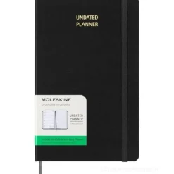 Moleskine 12 mesi - Agenda settimanale non datata Undated Weekly Planner nero - Large copertina rigida