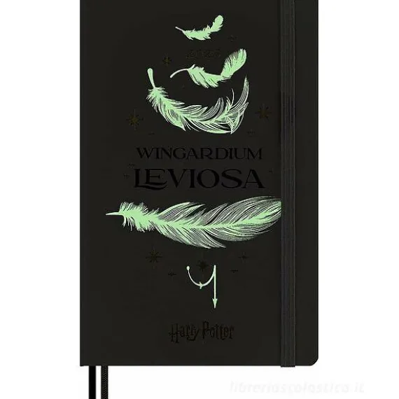 Moleskine 12 mesi - Agenda settimanale Limited Edition Incantesimi Harry Potter Wingardium Leviosa - Large copertina rigida fosforescente 2025