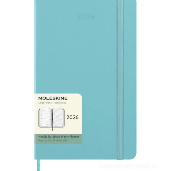 Moleskine 12 mesi - Agenda settimanale acquamarina - Large copertina rigida 2026