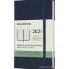 Moleskine 12 mesi - Agenda settimanale orizzontale blu zaffiro - Pocket copertina rigida 2021