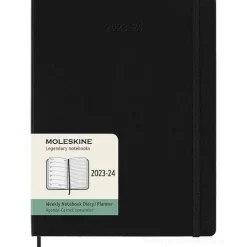 Moleskine 18 mesi - Agenda settimanale nera - Extra Large copertina rigida 2023-2024