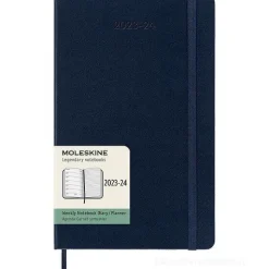 Moleskine 18 mesi - Agenda settimanale blu zaffiro - Large copertina rigida 2023-2024