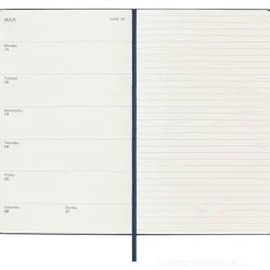 Moleskine 18 mesi - Agenda settimanale blu zaffiro - Large copertina rigida 2023-2024
