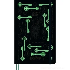 Moleskine 18 mesi - Agenda settimanale Limited Edition Incantesimi Harry Potter Alhomora - Large copertina rigida fosforescente 2024-2025