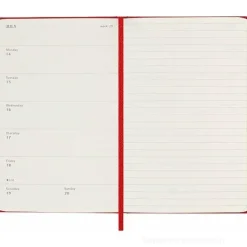 Moleskine 18 mesi - Agenda settimanale rosso scarlatto - Pocket copertina rigida 2024-2025