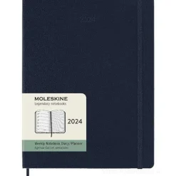 Moleskine 12 mesi - Agenda settimanale blu zaffiro - Extra Large copertina rigida 2024