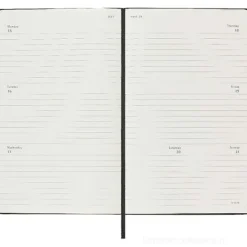 Moleskine 12 mesi - Agenda settimanale orizzontale nero - Large copertina rigida 2024