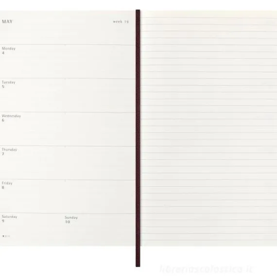 Moleskine 12 mesi - Agenda settimanale Precious & Ethical bordeaux - Large copertina vegana 2026