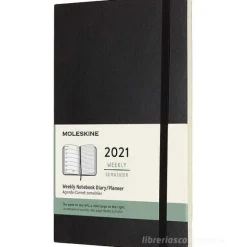 Moleskine 12 mesi - Agenda settimanale nero - Large copertina morbida 2021