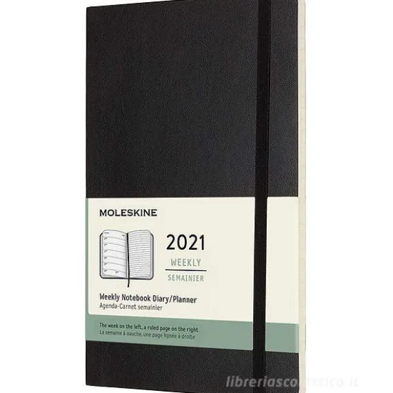 Moleskine 12 mesi - Agenda settimanale nero - Large copertina morbida 2021