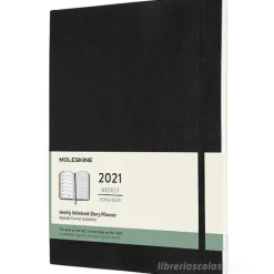 Moleskine 12 mesi - Agenda settimanale nero - Extra Large copertina morbida 2021